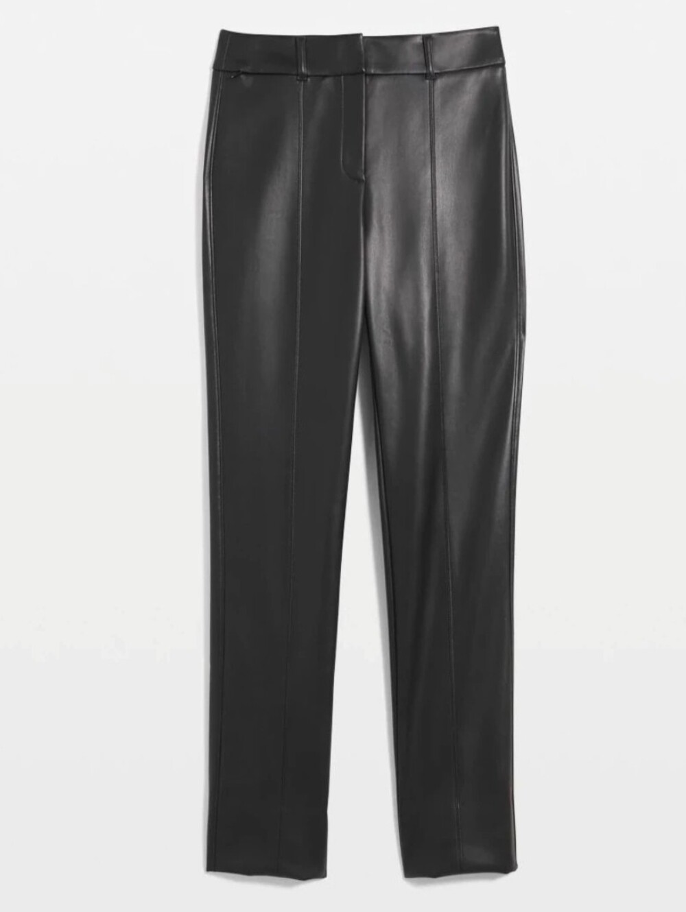 ❤️ NWOT! WHITE HOUSE BLACK MARKET HIGH RISE SLIM VEGAN LEATHER TROUSERS / PANTS - Picture 3 of 15